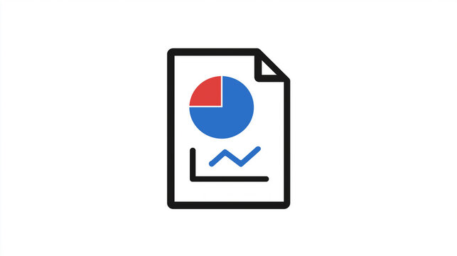 Document with Charts Icon for Business and Data Themes