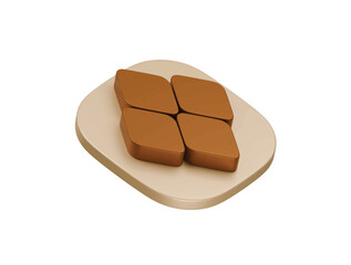 getuk snack icon 3d illustration render