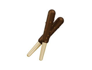 choco pocky sticks icon 3d illustration render