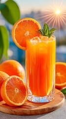 orange juice and oranges