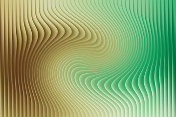 Abstract swirling pattern with vertical lines in gold and green gradient, digital art