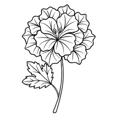 vector illustration of a flower line art