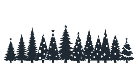 Obraz premium Iridescent evergreen forest against black background