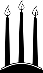 Candle Silhouette Vector Icon Illustration Isolated Design