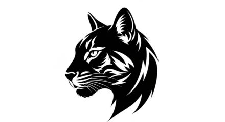 Luminous feline portrait against inky black