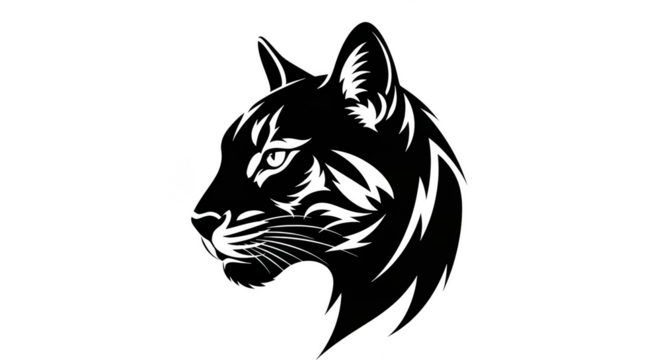 Luminous feline portrait against inky black