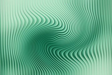 Fototapeta premium Abstract green wavy lines forming a swirling pattern with a sense of motion and depth