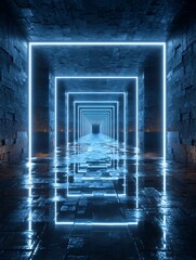 Dimensional Resonance: Infinite Echoes of Light in a Concrete Labyrinth of Reflections