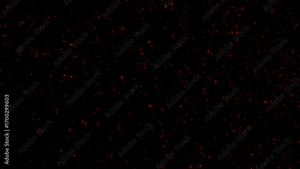 Poster loop flickering gold red stars particles flow to top right motion animation on black abstract backgr