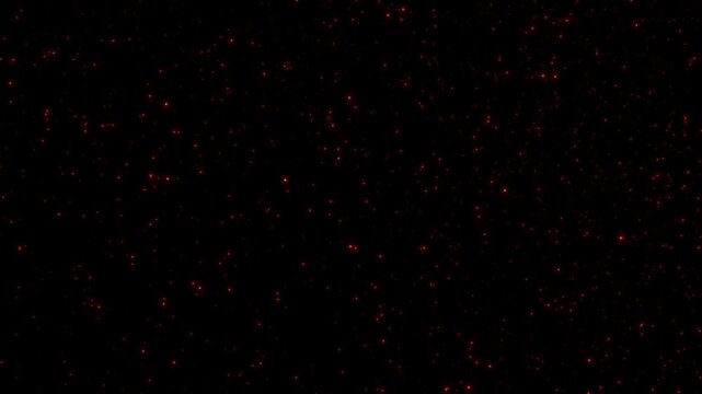 Loop flickering gold red stars particles flow to top right  motion animation on black abstract background. Animation of fiery blue glowing flying ember burning ash particles.