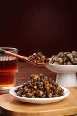 Spicy Braised Pork Stir Fry with Traditional Tea - Asian Cuisine Food Photography