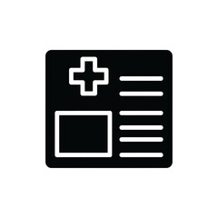 Obraz premium Medical record icon with cross and text fields