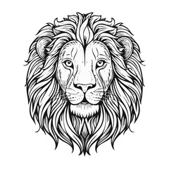 Fototapeta premium Lion head logo icon ai generated