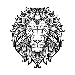 Fototapeta premium Lion head logo icon ai generated
