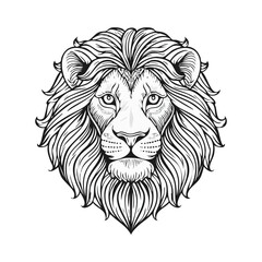 Fototapeta premium Lion head logo icon ai generated