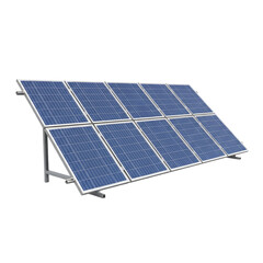 Solar panel isolated on transparent background, renewable energy and sustainable power