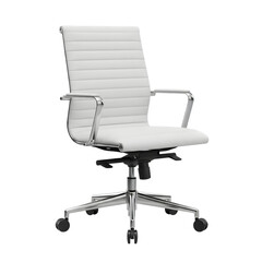 Fototapeta premium Modern white office chair isolated on transparent background in studio shot