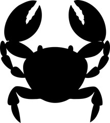 Crab Silhouette Vector Illustration Marine Sea Animal