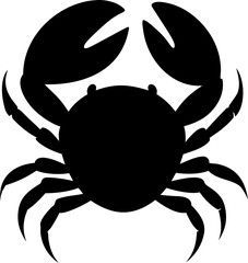 Crab Silhouette Vector Illustration Marine Sea Animal