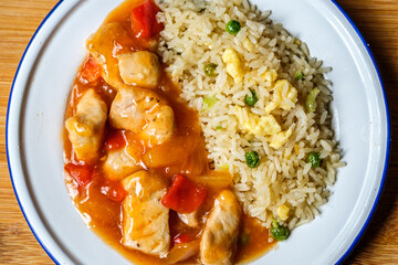 Cantonese Style Sweet And Sour Chicked Meal