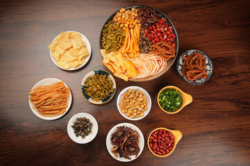 Liuzhou Rice Vermicelli Noodles with Peanuts Beans Snail Chili Oil Seasoning Traditional Chinese Gourmet Food