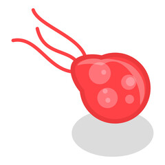 3D Isometric Flat  Set of Viruses And Microbes. Item 3