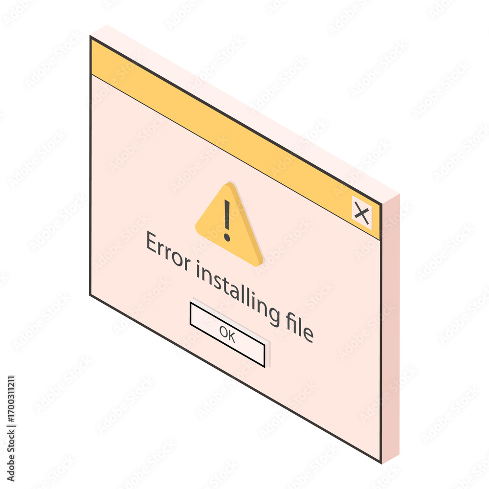 Poster 3d isometric flat set of retro error messages. item 2