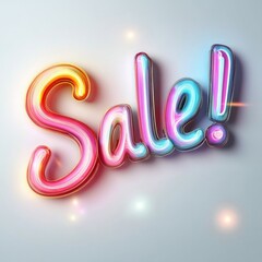 Colorful neon balloon sale design with vibrant gradient effect