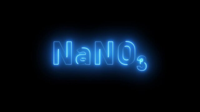 Sodium Nitrate Chemical Formula Neon Sign Blue NaNO3