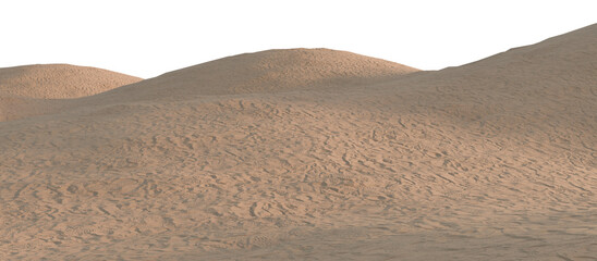 Minimal desert sand dunes under clear sky. 3D rendering.