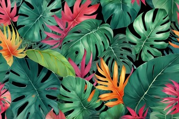 Tropical Leaves Seamless