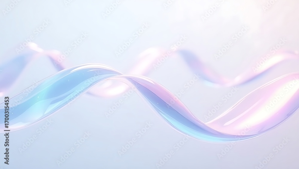 Poster abstract iridescent wave background. a modern, elegant design with a pearlescent and transparent flo