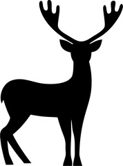 Deer Silhouette Vector Illustration Wild Animal Design