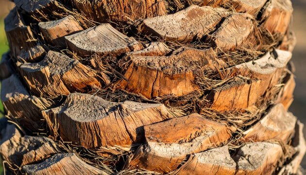 Close-up of a palm tree trunk (5) - Powered by Adobe