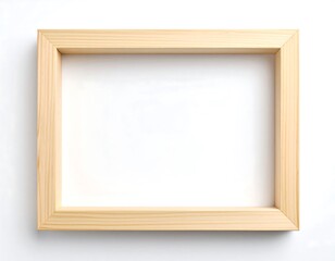 Empty light-colored wooden picture frame