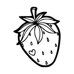 cute strawberry outline drawing