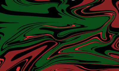Abstract Swirls of Red Green and Black Fluid Art Pattern