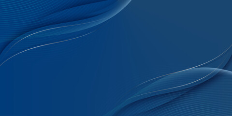 Elegant Blue Background with Flowing Curved Lines