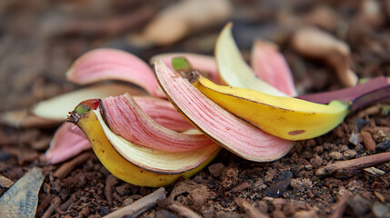 The waste of banana and in different colours in it