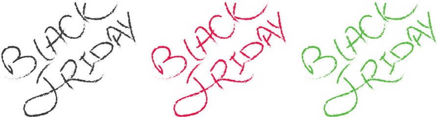 Black Friday Sale Text Design with Multiple Color and Font Variations