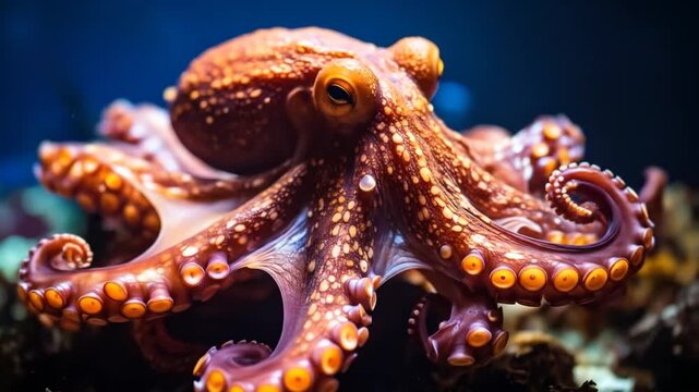 Close-up of an octopus in its natural habitat