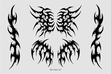 Neo tribal tattoo design set, tribal design for tshirt set