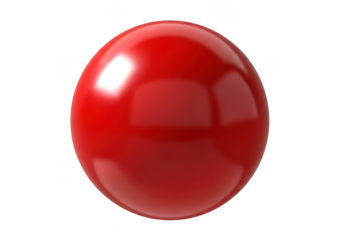 Shiny red oval object isolated on transparent background