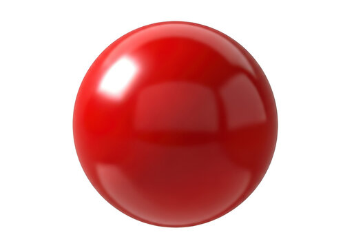 Shiny red oval object isolated on transparent background