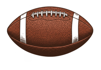 Illustration Of An American Football With Brown And White Colors Isolated On Transparent Background