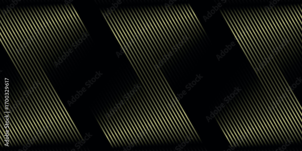 Fototapete black background with luxurious and elegant golden geometric hexagonal lines. premium background wit