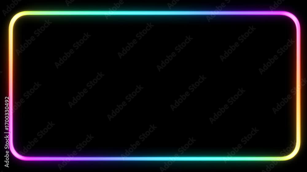 Poster bright neon frame with colorful gradient for backgrounds or video representations