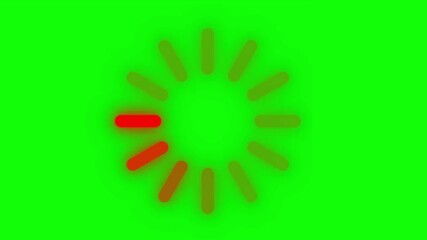 Loading Progress Bar Animation with Red Neon Glowing Circular Spinner 4k Stock Video - Powered by Adobe