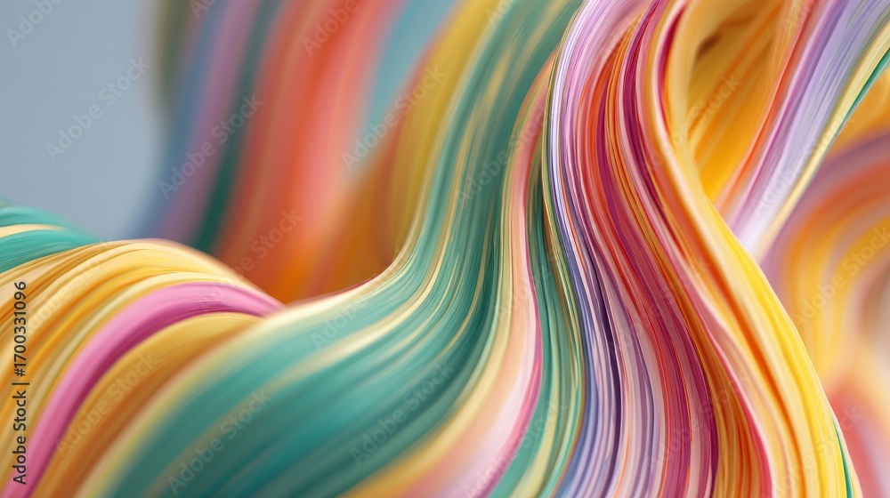Aufkleber colorful abstract background with dynamic swirling lines and flowing wave patterns in vibrant pastel