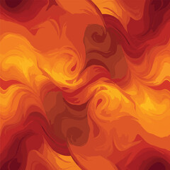 Abstract fiery background with dynamic swirls and vibrant warm color palette, seamless pattern, Stock royalty free image.